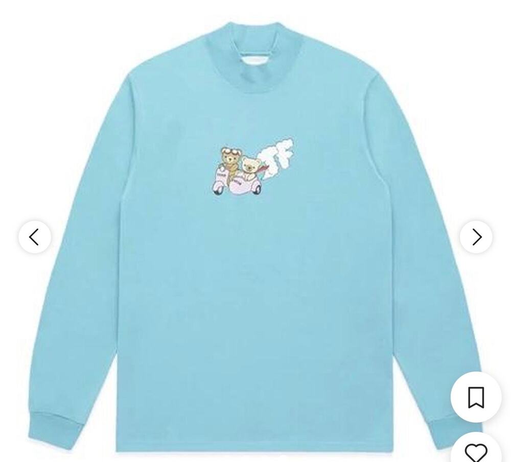 Teddy Fresh $328  "Riding Dirty" long-sleeve mockneck Tee Shirt Large